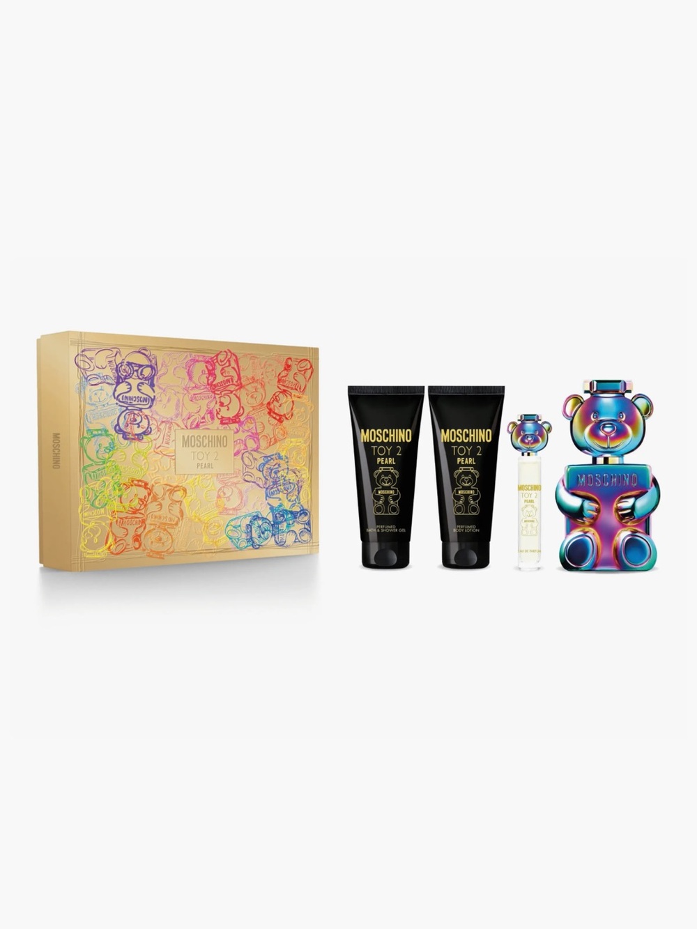 Moschino Toy 2 Iridescent Blue Green Bear Gift Set - Picture 3 of 3